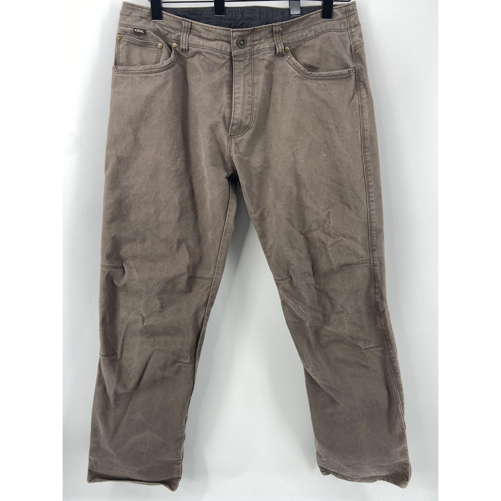 Kuhl Rydr Pants Mens 36x32 Brown Rydr Twill Workwear Outdoor Casual Hike Fade